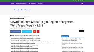 Download free Modal Login Register Forgotten WordPress Plugin v1.3.1