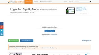 Login And SignUp Modal Template | PrepBootstrap