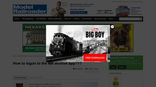 How to logon to the MR archive app??? - Model Railroader Magazine ...