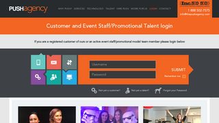 Valued PUSH Customers and event staff/Promotional Models Login ...