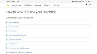 View and pay your bill online | Sprint Support