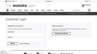 Customer Login - The Modern Man