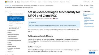 Set up extended logon functionality for MPOS and Cloud POS - Retail ...