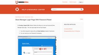 Store Manager Login Page with Password Reset – Help & Resource ...