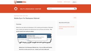 Mobile Sync for Rackspace Webmail – Help & Resource Center