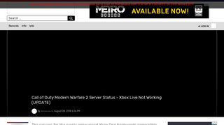 Call of Duty Modern Warfare 2 Server Status - Xbox Live Not Working ...
