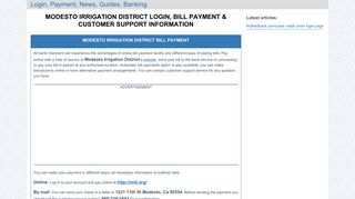 Modesto Irrigation District Login, Bill Payment & Customer Support ...