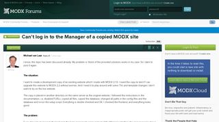 Can't log in to the Manager of a copied MODX site | MODX Community ...
