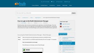 How to Login to the ModX Administrator Manager | Web Hosting Hub