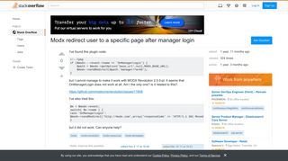 Modx redirect user to a specific page after manager login - Stack ...