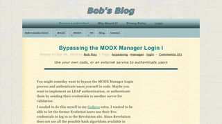 Bob's Guides | Bypassing the MODX Manager Login I