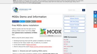 MODx Demo Site » Try MODx without installing it - Open Source CMS