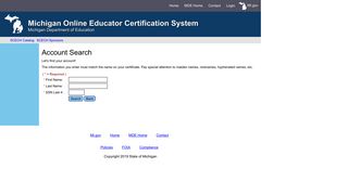 Michigan Online Educator Certification System