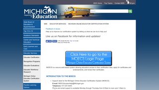 MDE - Michigan Online Educator Certification System - State of Michigan