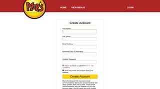 Create Account - Moe's Southwest Grill