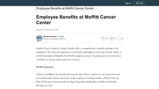 Employee Benefits at Moffitt Cancer Center - LinkedIn