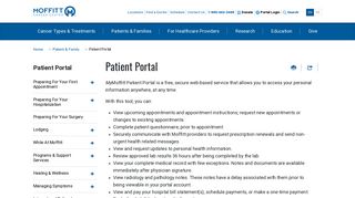 Patient Portal | Moffitt