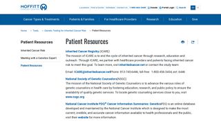 Patient Resources | Moffitt