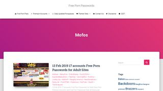 Mofos • Free Porn Passwords