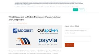 What Happened to Mobile Messenger, Payvia, MoGreet and ... - Tatango