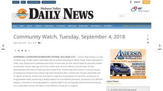 Community Watch, Tuesday, September 4, 2018 - Mohave Daily News