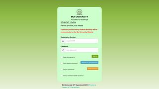 Moi Unversity Student Portal - Moi University