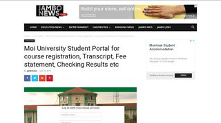 Moi University Student Portal for course registration, Transcript, Fee ...