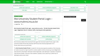 Moi University Student Portal Login - www.muhms.mu.ac.ke