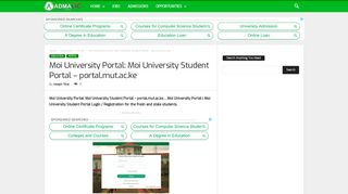 Moi University Portal: Moi University Student Portal ... - Admalic Kenya