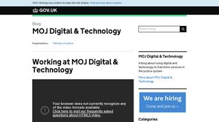 Working at MOJ Digital & Technology