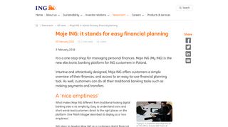 Moje ING: it stands for easy financial planning | ING