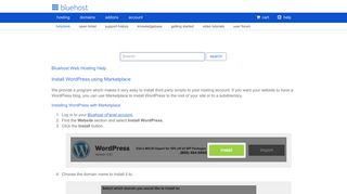 Install WordPress using Marketplace - Account Login - Bluehost