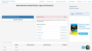Mojo Networks Default Router Login and Password - Clean CSS