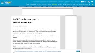 MOKO.mobi now has 2-million users in RP | Philstar.com