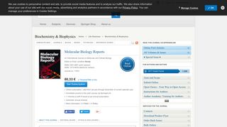 Molecular Biology Reports - incl. option to publish open access
