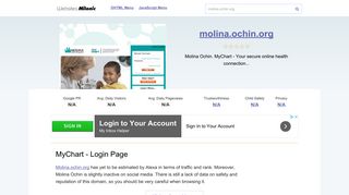 Molina.ochin.org website. MyChart - Login Page.