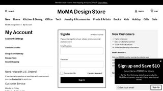 My Account - MoMA Design Store