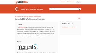 Momentis ERP WooCommerce Integration – Help & Resource Center
