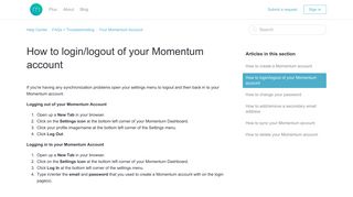 How to login/logout of your Momentum account – Help Center