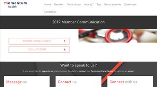 INGWE HEALTH - Momentum Health - 2019 Member Communication