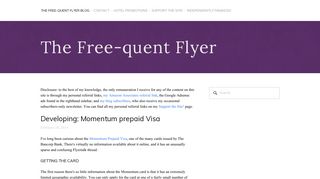 Developing: Momentum prepaid Visa — The Free-quent Flyer