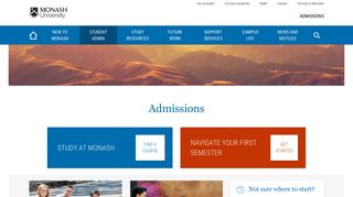 Admissions - Monash University