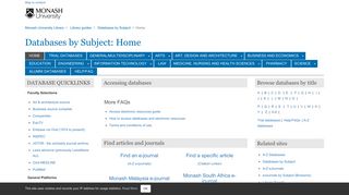 Home - Databases by Subject - Library guides at Monash University