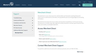 Moneris | Merchant Direct Online Support