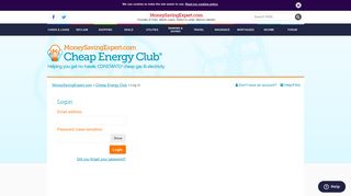 Cheap Energy Club: Log in - Money Saving Expert