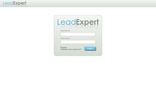 Lead Expert Username: Password: Register Forgotten your password?