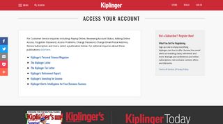 Subscriber Services - Kiplinger