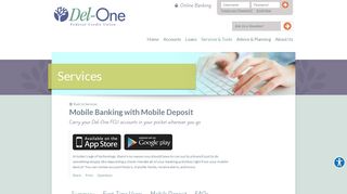 Mobile Banking with Mobile Deposit | Del-One FCU | Newark, DE ...