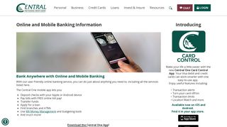 Online and Mobile Banking - Central One Federal Credit Union