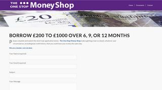 Loan Application - The One Stop Money Shop